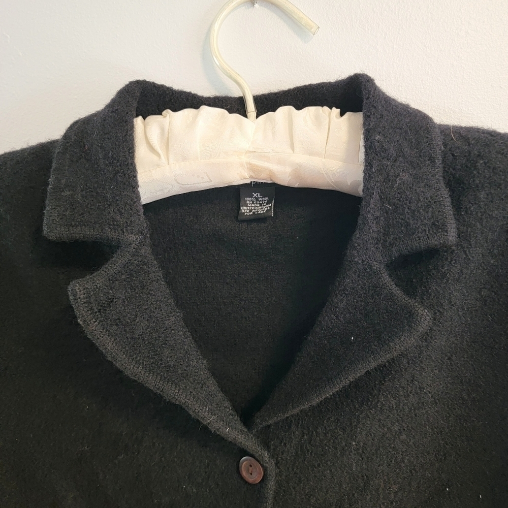 100% Wool Cozy Dark Academia Cabincore Mori Girl Wimsigoth Paraphrase Blazer XL - Picture 5 of 7
